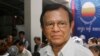 FILE - Opposition party Cambodia National Rescue Party (CNRP) President Kem Sokha adressess party supporters during the party's political congress in Phnom Penh, Cambodia, March 2, 2017.