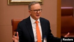 PM Australia Anthony Albanese di Gedung parlemen Australia di Canberra, 18 Oktober 2022. (Lukas Coch/Pool via REUTERS)