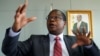 Finance Minister Mthuli Ncube gestures during a media briefing in Harare, Zimbabwe, Oct. 5, 2018. 