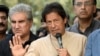 FILE - Pakistan Tehreek-e-Insaf party leader Imran Khan talks to media in Islamabad, Pakistan, Nov. 1, 2016. Khan took part in a gathering Thursday praising a massive government-run reforestation campaign that has grown 750 million trees across a northwestern province since 2015.