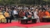 Cambodian and Korean officials participated in Khmer New Year celebration in Manseok Park, Suwon, South Korea, Sunday April 16, 2017. (Sok Khemara/VOA Khmer) 