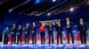 Senator Bernie Sanders joins former Vice President Joe Biden and Senator Elizabeth Warren onstage before the start at the 2020 Democratic U.S. presidential debate in Houston, Sept. 12, 2019. 