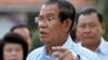 FILE - Cambodian Prime Minister Hun Sen speaks after his voting in a senate election at Takhmau polling station in Kandal province, southeast of Phnom Penh, Feb. 25, 2018. 
