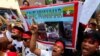 FILE PHOTO: Protest marking the second anniversary of Myanmar's 2021 military coup outside Myanmar Embassy, in Bangkok