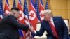 FILE - U.S. President Donald Trump and North Korean leader Kim Jong Un meet in the Demilitarized Zone, South Korea, June 30, 2019. North Korea on Friday says it wants Trump to make a "wise option and bold decision" to restart stalled nuclear diplomacy