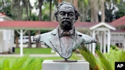 A bust of Robert Smalls, who will soon be the first African American individual with a statue at the South Carolina Statehouse, is displayed at Reconstruction Era National Historic Park on Sept. 12, 2024, in Beaufort, South Carolina.