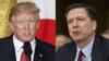 From left, President Donald Trump, former FBI Director James Comey and acting FBI Director Andrew McCabe.