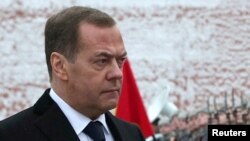 FILE PHOTO: Russia's Deputy head of the Security Council Medvedev marks Army Day