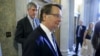 U.S. Senator Gary Peters, a Michigan Democrat, speaks with reporters at the U.S. Capitol after confirming his support for the international nuclear deal with Iran, Sept. 8, 2015.
