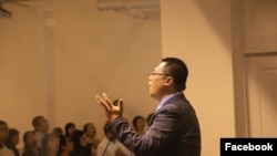 Early Rain Covenant Church founder, pastor Wang Yi, is seen in this undated photo posted to the church's Facebook page.