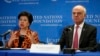 WHO Director-General Margaret Chan, left, and United Nations official David Nabarro lead a briefing on the Ebola outbreak in West Africa at the U.N. Foundation in Washington, Sept. 3, 2014. 