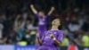 Cristiano Ronaldo heureux à lafin de la finale contre la Juventus le 3 juin 2017 au Millennium Stadium de Cardiff
