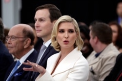 Ivanka Trump, Jared Kushner and Commerce Secretary Wilbur Ross at the opening of the Louis Vuitton factory near Alvarado, Texas, Oct. 17, 2019.