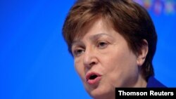Kristalina Georgieva, directora gerente del FMI en foto de archivo del 19 de octubre de 2019, durante las reuniones anuales del FMI y el Banco Mundial en Washington DC.