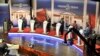 In this photo taken February 11, 2013, Kenyan presidential candidates take part in a televised debate in Nairobi, Kenya.