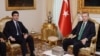 Turkish Prime Minister Recep Tayyip Erdogan, right, and Nechirvan Idris Barzani, head of Regional Government of Iraqi Kurdistan, meet in Ankara, Nov. 27, 2013.