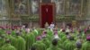 Papa Francis akihutubia siku ya mwisho ya mkutano wa siku nne huko Vatican wa kupambana na manyanyaso ya ngono kwa watoto duniani, Feb. 24, 2019, in this screen grab taken from video. 
