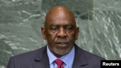 Mali's Prime Minister Cheikh Modibo Diarra, who resigned and was arrested December 11 by soldiers, addresses the 67th session of the United Nations General Assembly at UN headquarters in New York, in this September 2012 file photo.