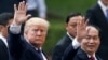 U.S. President Donald Trump and Vietnam's President Tran Dai Quang leave a news conference at the Presidential Palace in Hanoi, Vietnam, Nov. 12, 2017.