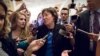 Sen. Susan Collins, R-Maine, is surrounded by reporters on Capitol Hill in Washington, July 13, 2017, after a revised version of the Republican health care bill was announced by Senate Majority Leader Mitch McConnell of Kentucky.