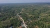 Pemandangan dari udara kecamatan Sepaku di Kabupated Penajam Paser Utara, Kalimantan Timur, 28 Agustus 2019. (Foto: Antara via Reuters)