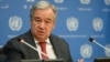 រូបឯកសារ៖ លោក António Guterres អគ្គលេខាធិការ​អង្គការ​សហប្រជាជាតិ ថ្លែង​សុន្ទរកថា​នៅ​ទីស្នាក់ការ​អង្គកា​រសហប្រជាជាតិ​ ទីក្រុងញូវយ៉ក ថ្ងៃទី៦ ខែឧសភា ឆ្នាំ២០២០។ 