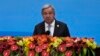 U.N. Secretary-General Antonio Guterres delivers a speech on stage during the Belt and Road Forum at the Great Hall of the People in Beijing, Oct. 18, 2023.